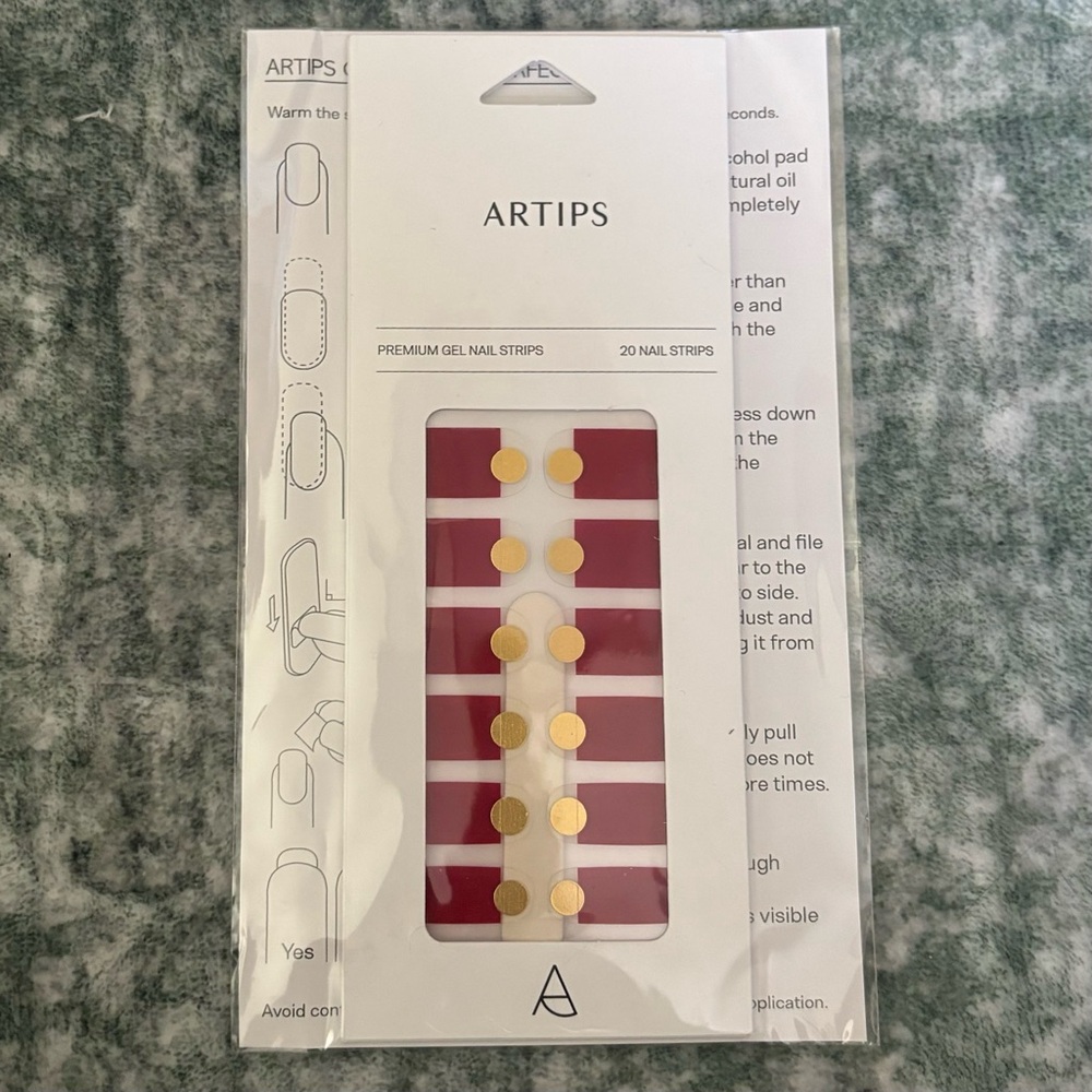 Red and gold nail stickers